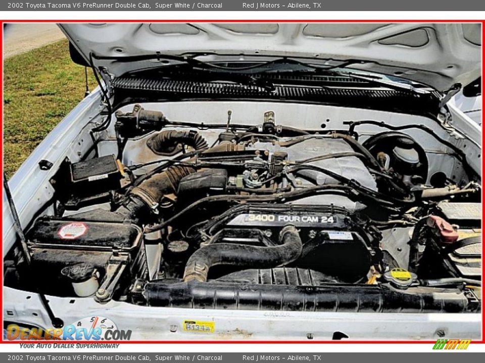 2002 Toyota Tacoma V6 PreRunner Double Cab Super White / Charcoal Photo #24
