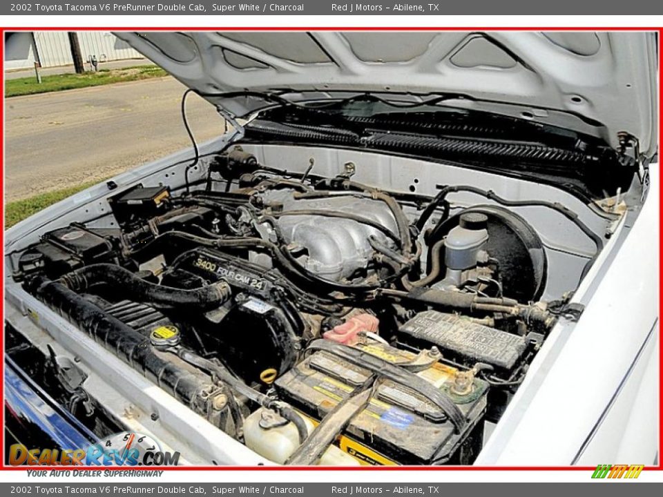 2002 Toyota Tacoma V6 PreRunner Double Cab Super White / Charcoal Photo #25