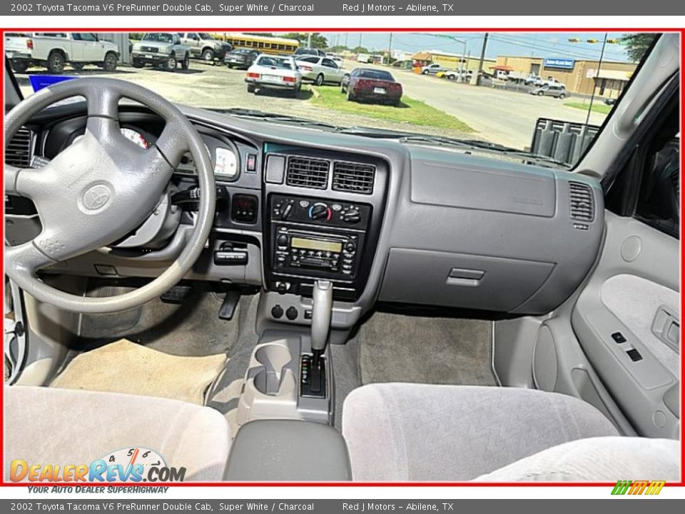 2002 Toyota Tacoma V6 PreRunner Double Cab Super White / Charcoal Photo #26