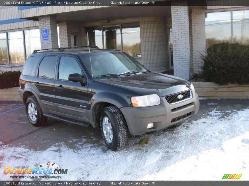 2001 Ford Escape XLT V6 4WD Black / Medium Graphite Grey Photo #1