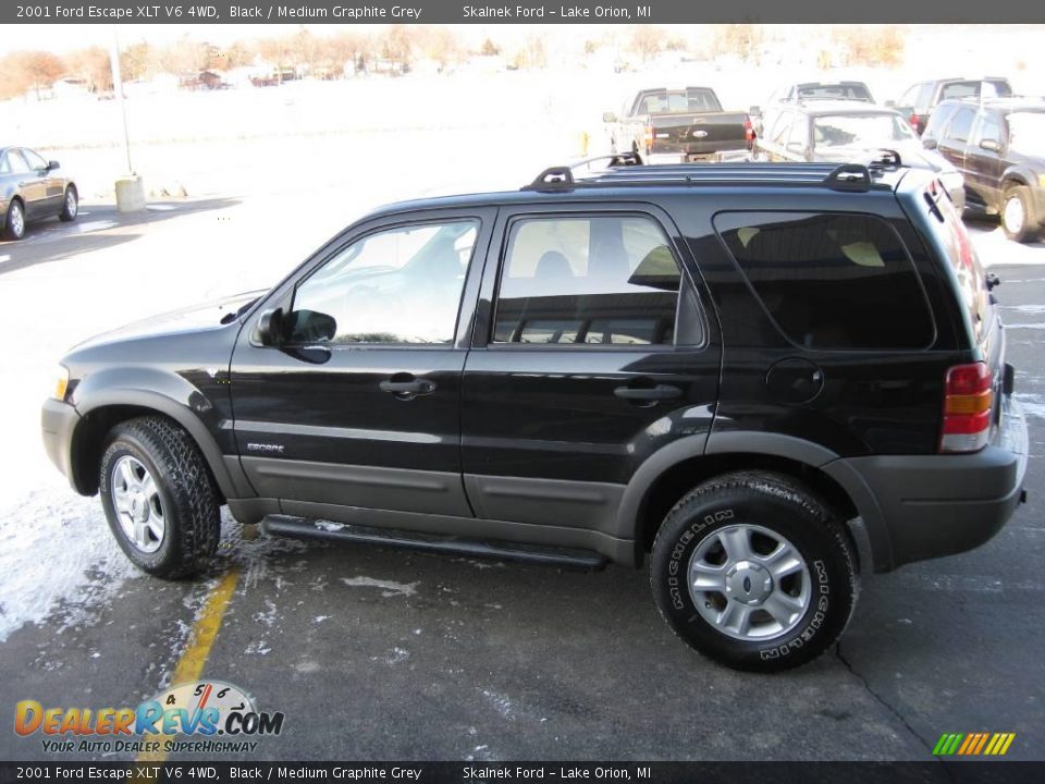2001 Ford Escape XLT V6 4WD Black / Medium Graphite Grey Photo #2