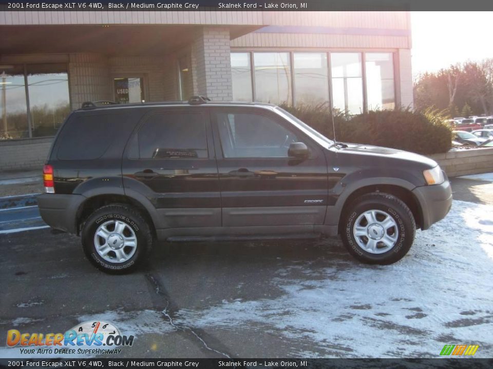 2001 Ford Escape XLT V6 4WD Black / Medium Graphite Grey Photo #4