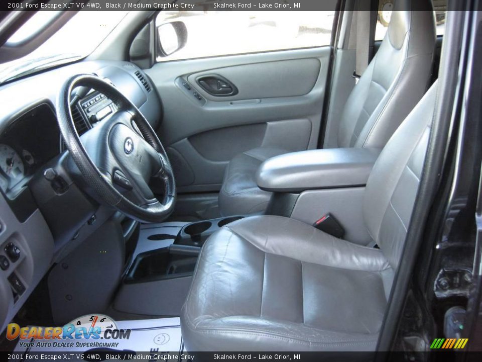 2001 Ford Escape XLT V6 4WD Black / Medium Graphite Grey Photo #10