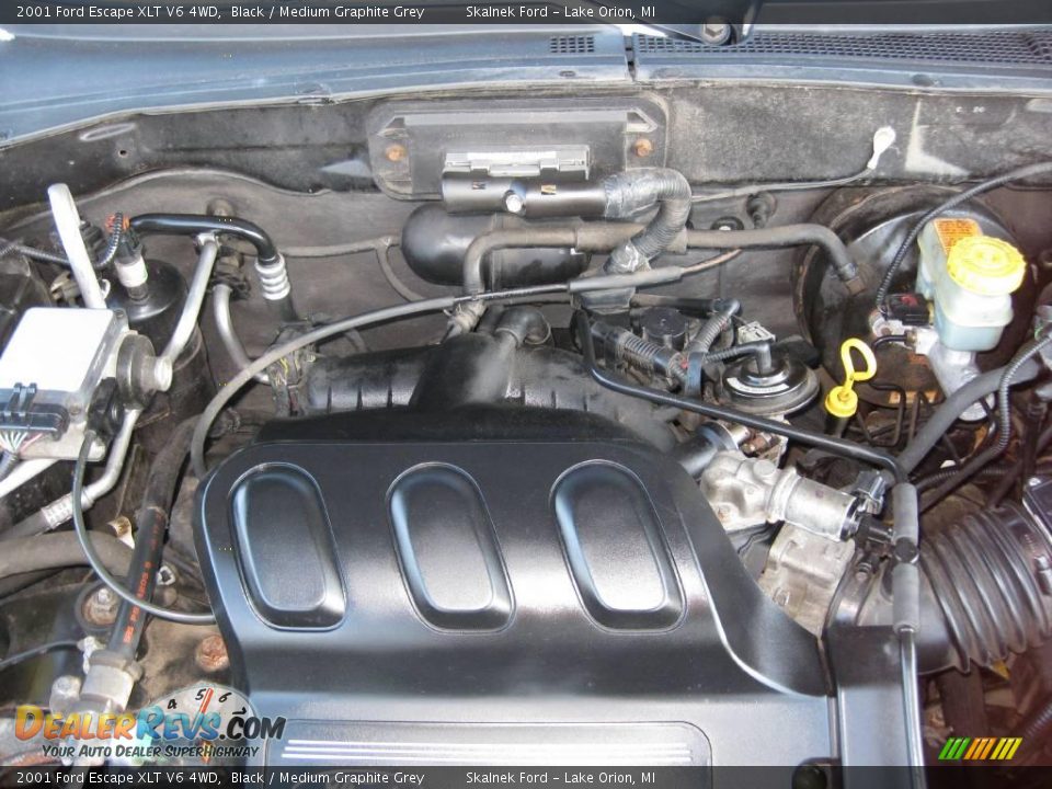 2001 Ford Escape XLT V6 4WD Black / Medium Graphite Grey Photo #13