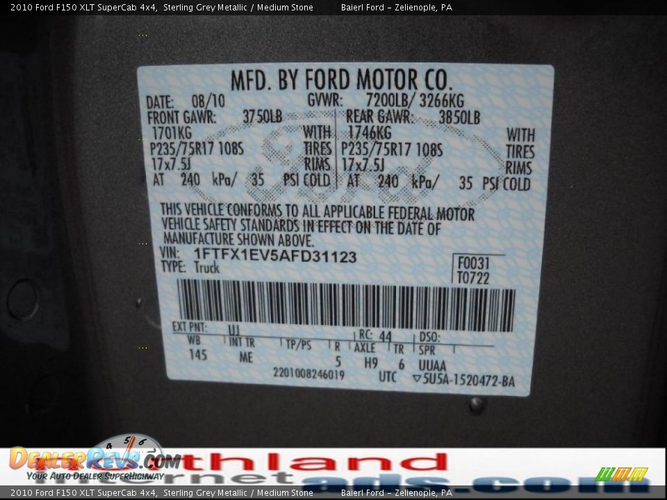 2010 Ford F150 XLT SuperCab 4x4 Sterling Grey Metallic / Medium Stone Photo #12
