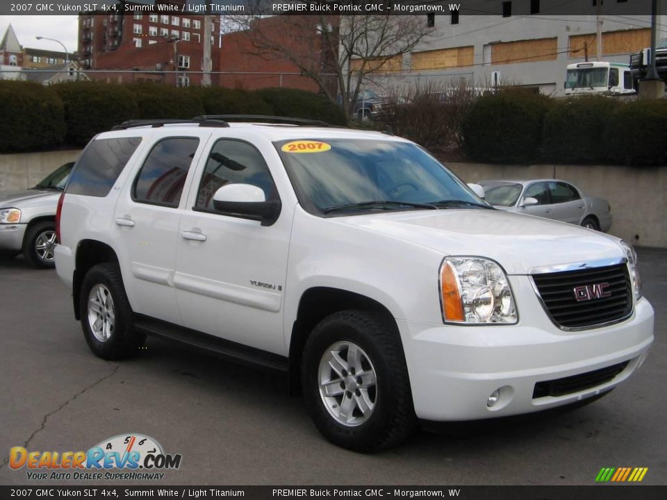 2007 GMC Yukon SLT 4x4 Summit White / Light Titanium Photo #8