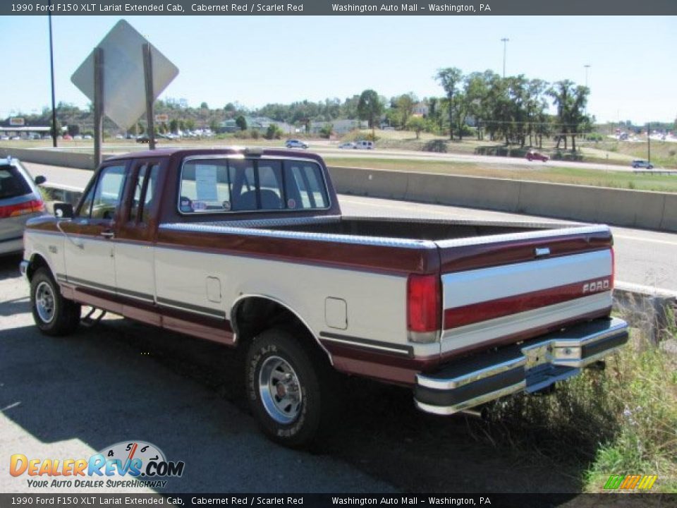 Cabernet Red 1990 Ford F150 XLT Lariat Extended Cab Photo #6
