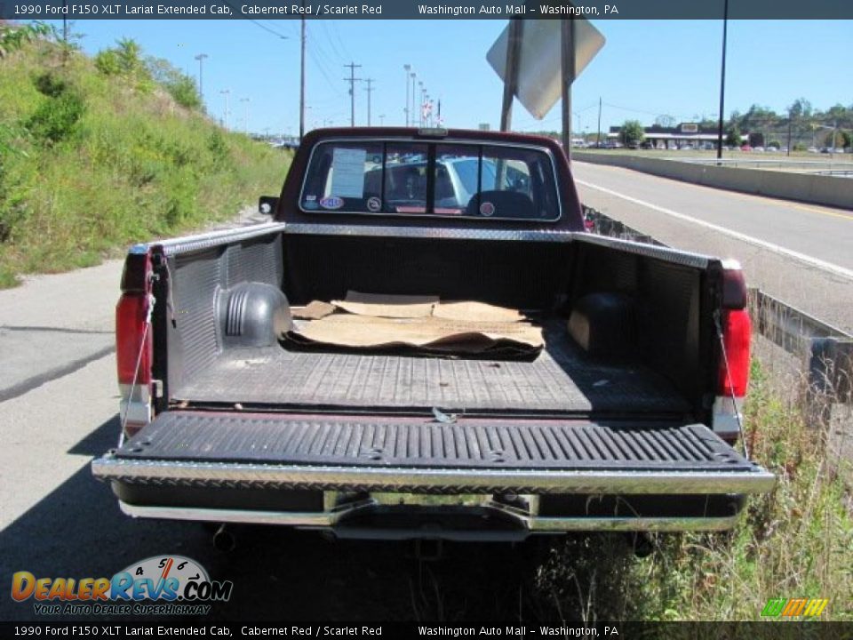 1990 Ford F150 XLT Lariat Extended Cab Cabernet Red / Scarlet Red Photo #8