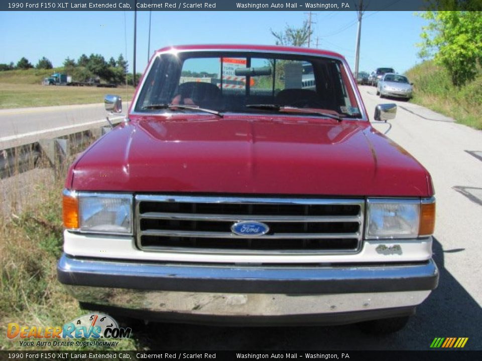 1990 Ford F150 XLT Lariat Extended Cab Cabernet Red / Scarlet Red Photo #9