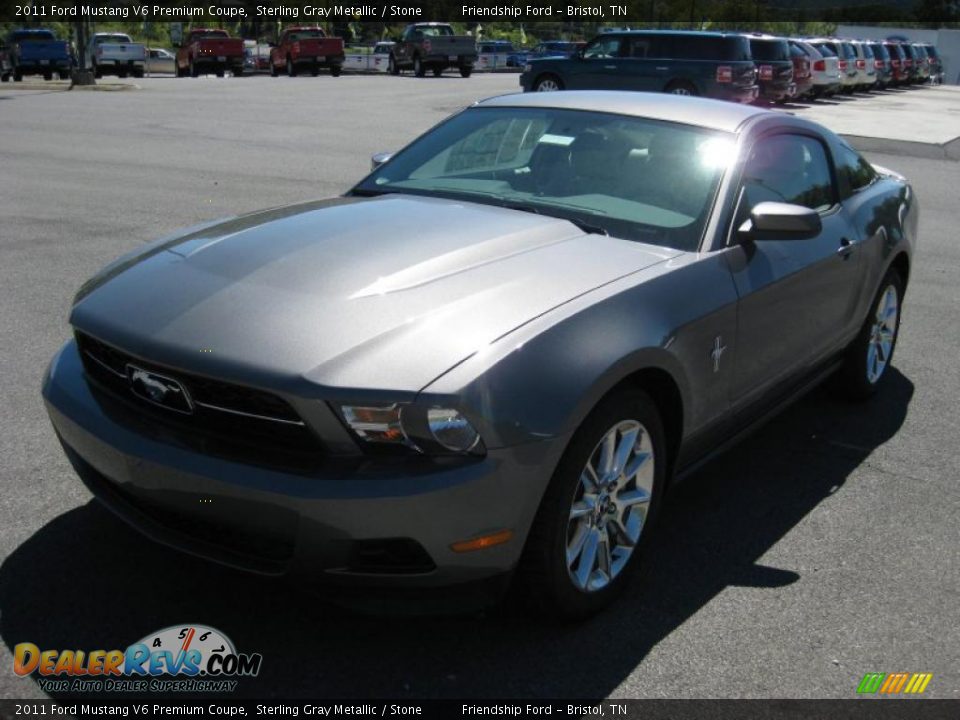 2011 Ford Mustang V6 Premium Coupe Sterling Gray Metallic / Stone Photo #2