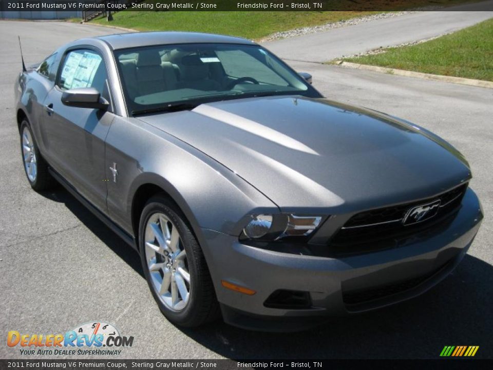 2011 Ford Mustang V6 Premium Coupe Sterling Gray Metallic / Stone Photo #4