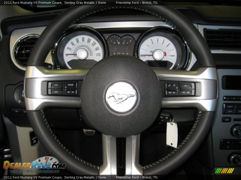 2011 Ford Mustang V6 Premium Coupe Sterling Gray Metallic / Stone Photo #23