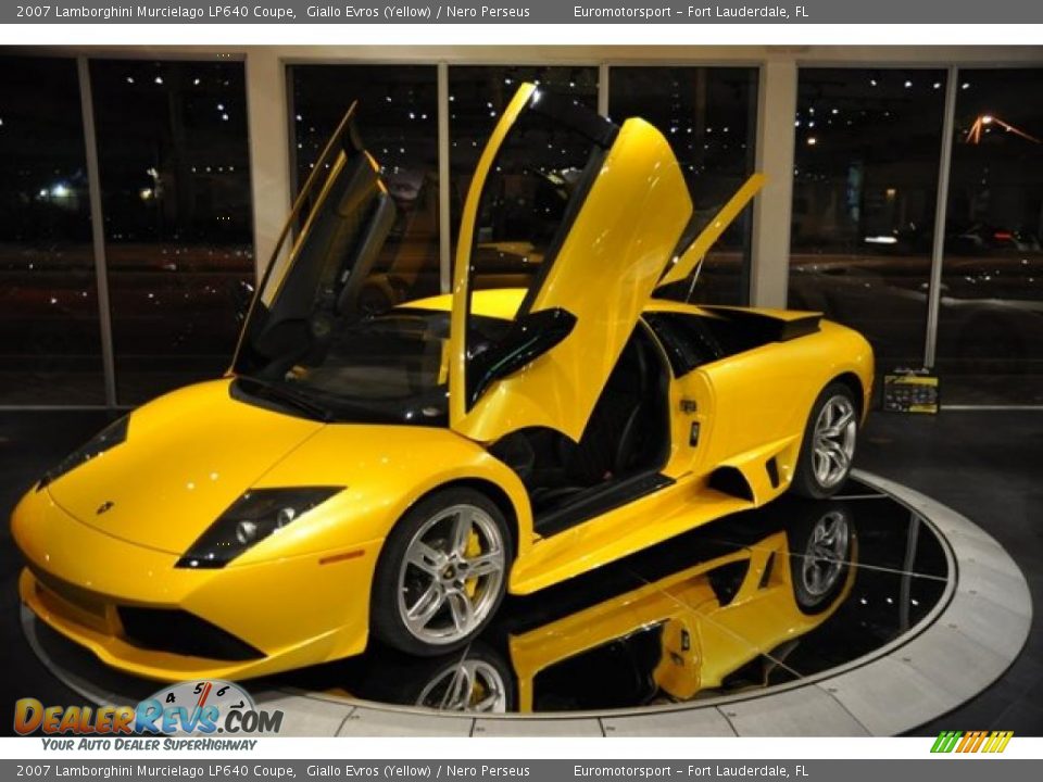 2007 Lamborghini Murcielago LP640 Coupe Giallo Evros (Yellow) / Nero Perseus Photo #9