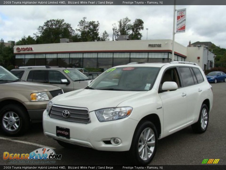 2009 Toyota Highlander Hybrid Limited 4WD Blizzard White Pearl / Sand Beige Photo #1