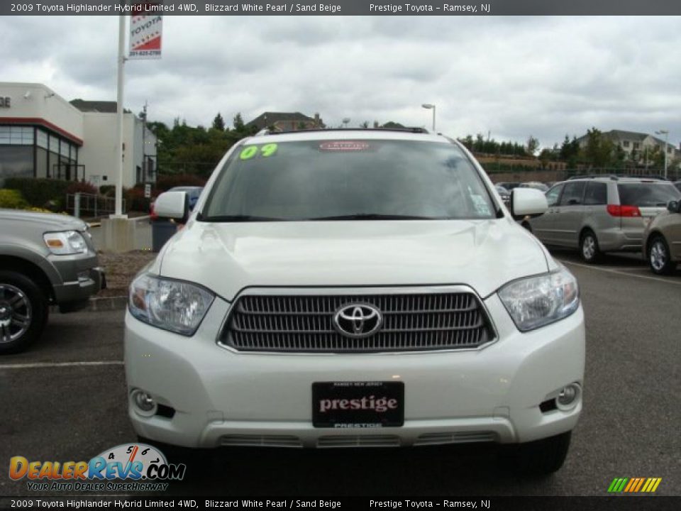 2009 Toyota Highlander Hybrid Limited 4WD Blizzard White Pearl / Sand Beige Photo #2