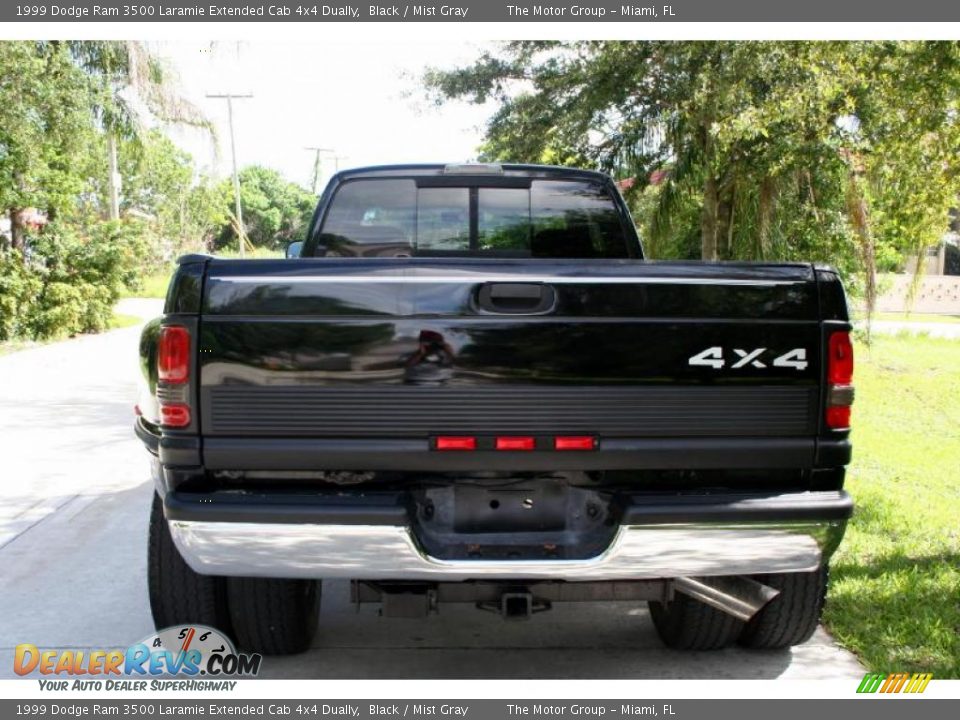 1999 Dodge Ram 3500 Laramie Extended Cab 4x4 Dually Black / Mist Gray Photo #6