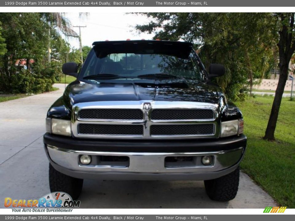 1999 Dodge Ram 3500 Laramie Extended Cab 4x4 Dually Black / Mist Gray Photo #14