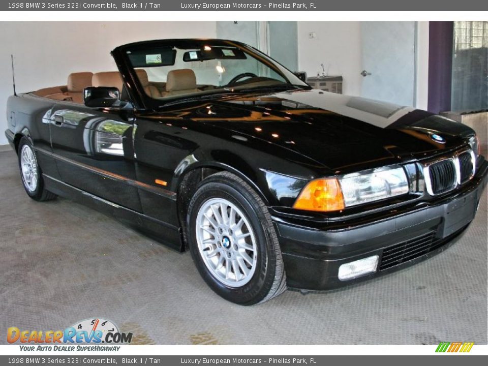 1998 BMW 3 Series 323i Convertible Black II / Tan Photo #1