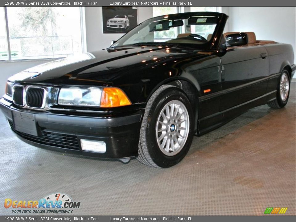 1998 BMW 3 Series 323i Convertible Black II / Tan Photo #2