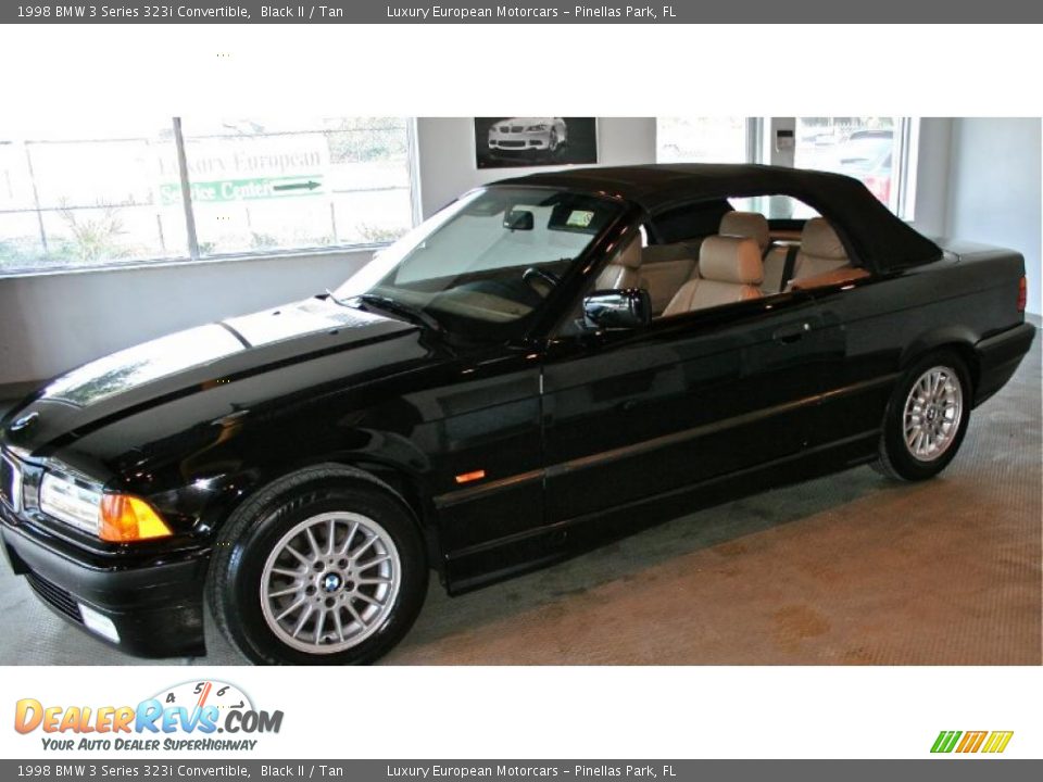 1998 BMW 3 Series 323i Convertible Black II / Tan Photo #4