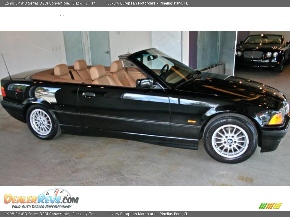 1998 BMW 3 Series 323i Convertible Black II / Tan Photo #6