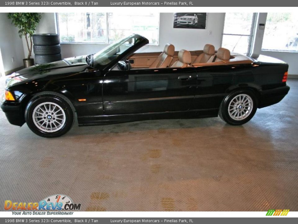 1998 BMW 3 Series 323i Convertible Black II / Tan Photo #7