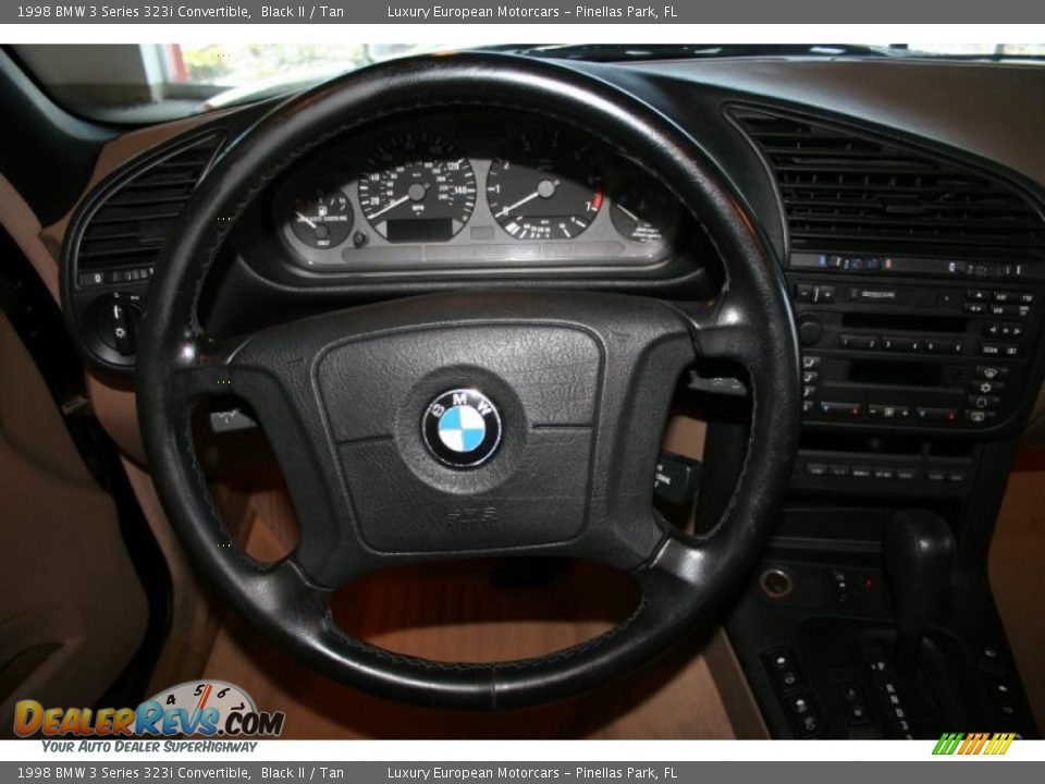 1998 BMW 3 Series 323i Convertible Black II / Tan Photo #8