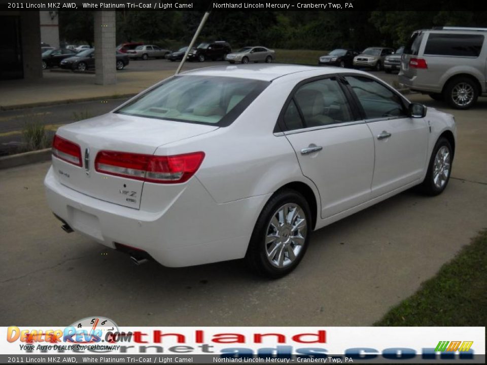 2011 Lincoln MKZ AWD White Platinum Tri-Coat / Light Camel Photo #2