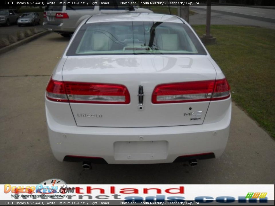 2011 Lincoln MKZ AWD White Platinum Tri-Coat / Light Camel Photo #3