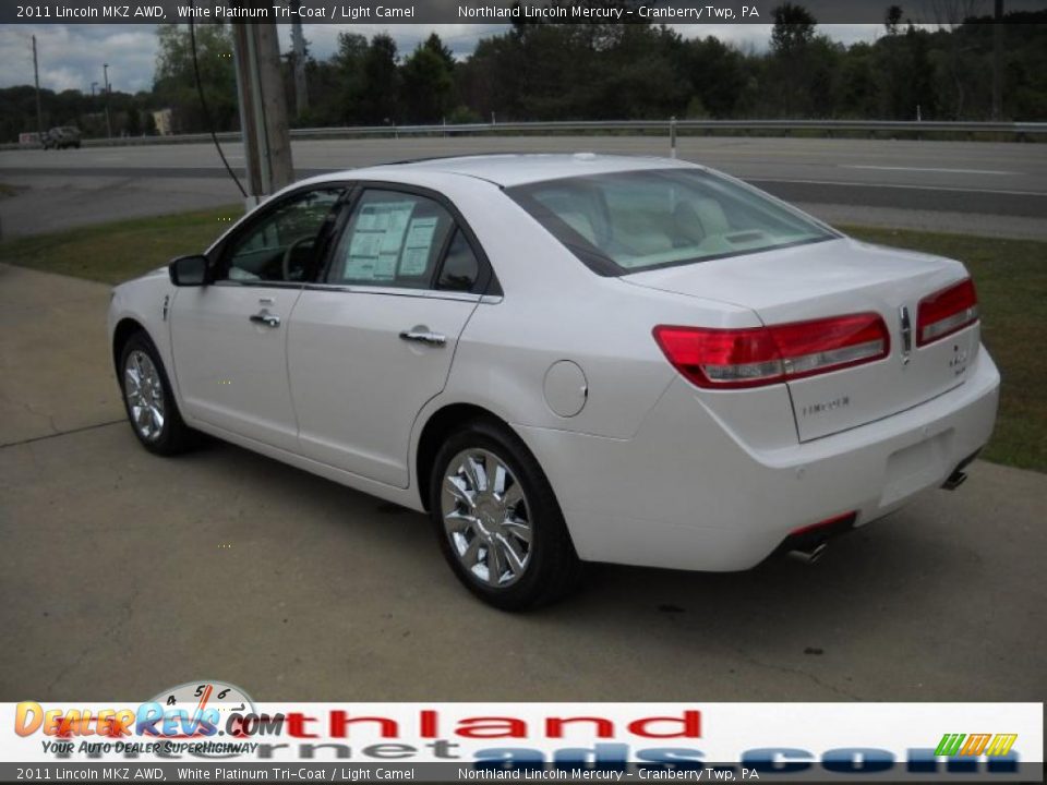 2011 Lincoln MKZ AWD White Platinum Tri-Coat / Light Camel Photo #4