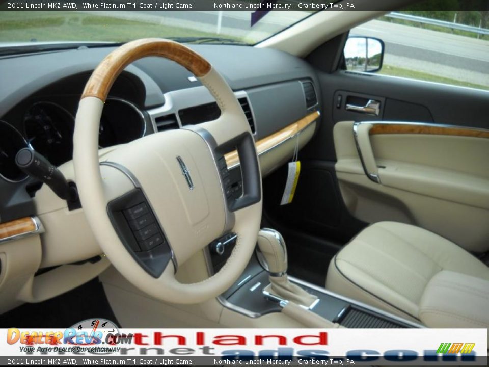 2011 Lincoln MKZ AWD White Platinum Tri-Coat / Light Camel Photo #7