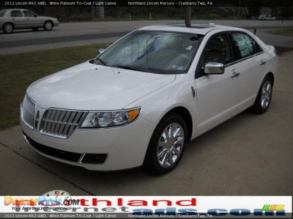 2011 Lincoln MKZ AWD White Platinum Tri-Coat / Light Camel Photo #13