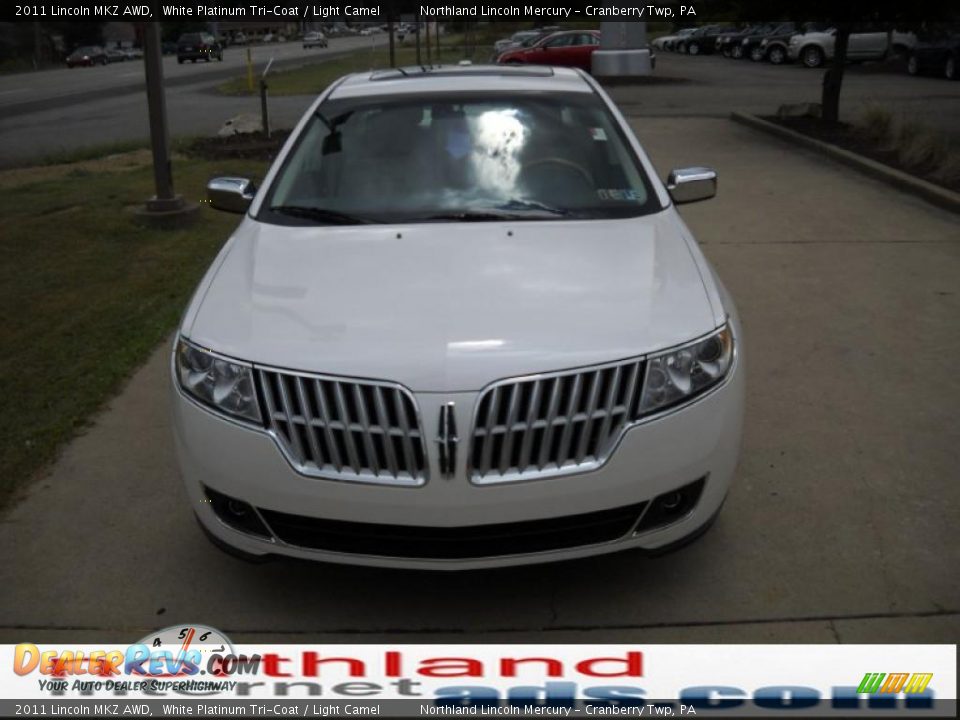 2011 Lincoln MKZ AWD White Platinum Tri-Coat / Light Camel Photo #14