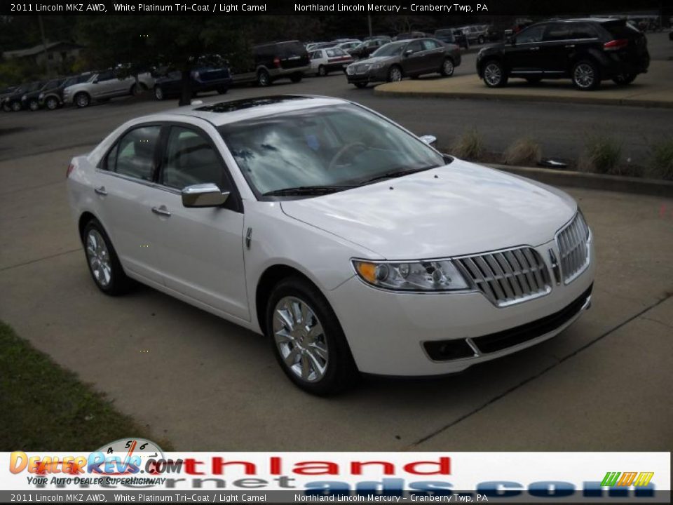 2011 Lincoln MKZ AWD White Platinum Tri-Coat / Light Camel Photo #15