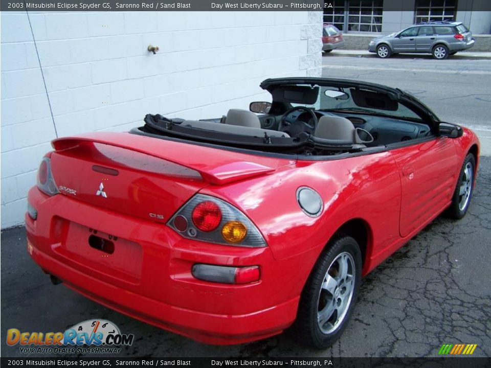 2003 Mitsubishi Eclipse Spyder GS Saronno Red / Sand Blast Photo #11