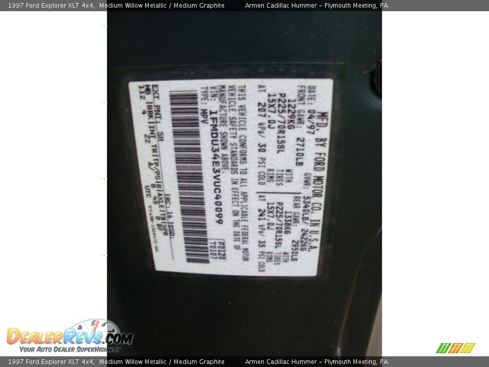 1997 Ford Explorer XLT 4x4 Medium Willow Metallic / Medium Graphite Photo #33