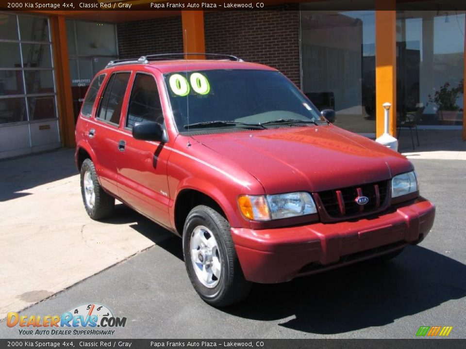 2000 Kia Sportage 4x4 Classic Red / Gray Photo #4