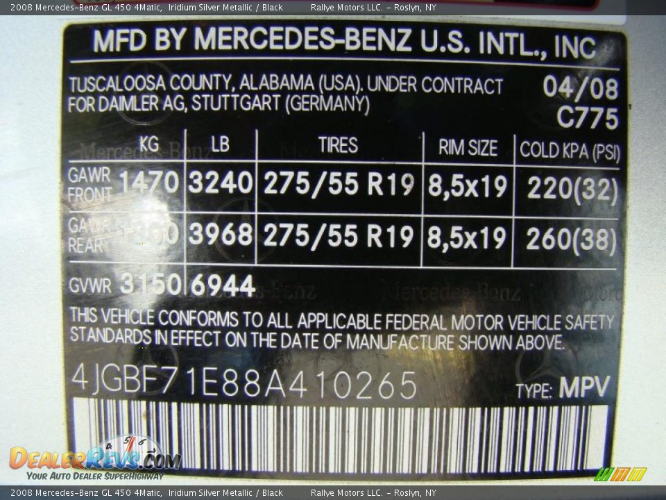 2008 Mercedes-Benz GL 450 4Matic Iridium Silver Metallic / Black Photo #16