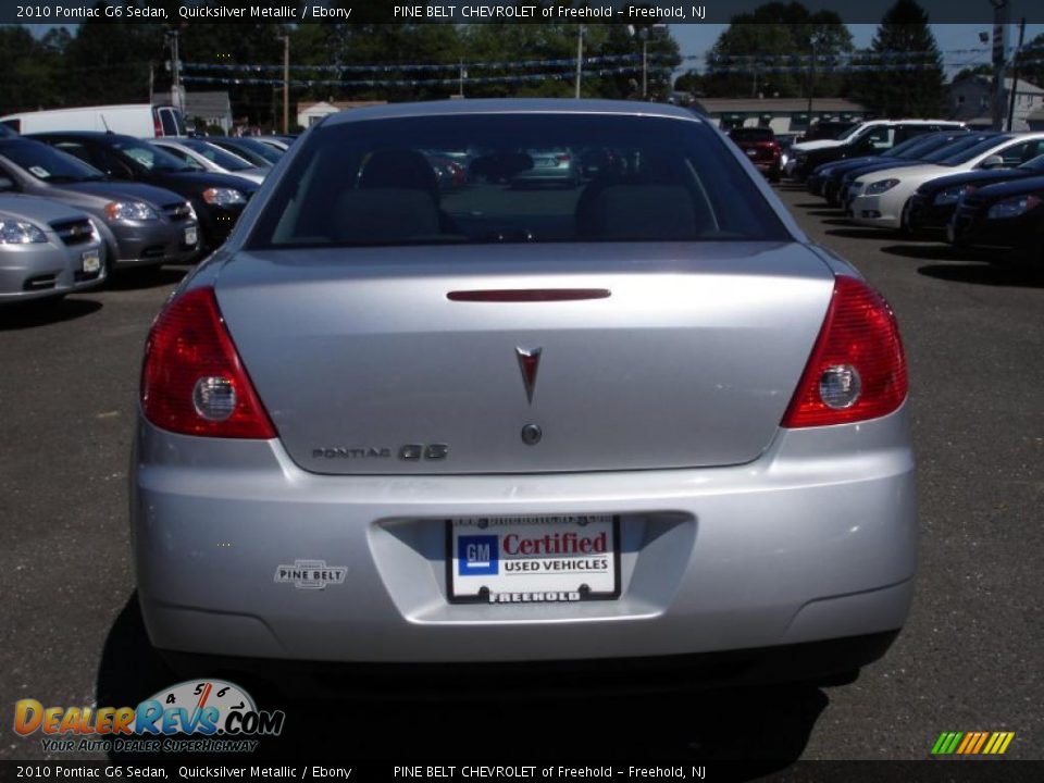 2010 Pontiac G6 Sedan Quicksilver Metallic / Ebony Photo #5