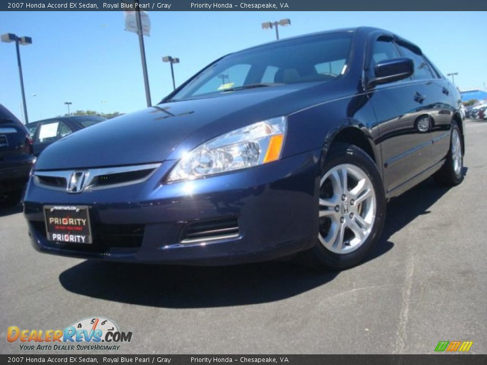 2007 Honda Accord EX Sedan Royal Blue Pearl / Gray Photo #1