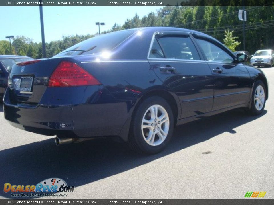 2007 Honda Accord EX Sedan Royal Blue Pearl / Gray Photo #6