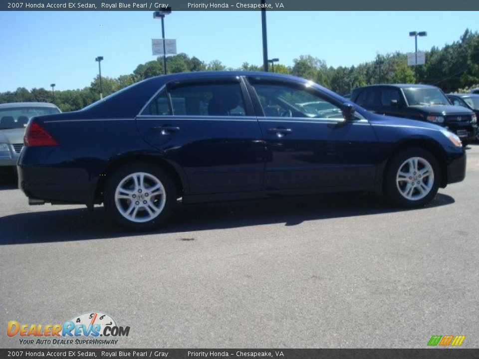 2007 Honda Accord EX Sedan Royal Blue Pearl / Gray Photo #7