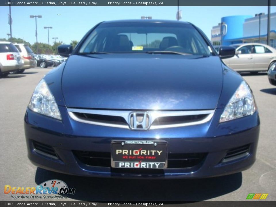 2007 Honda Accord EX Sedan Royal Blue Pearl / Gray Photo #9