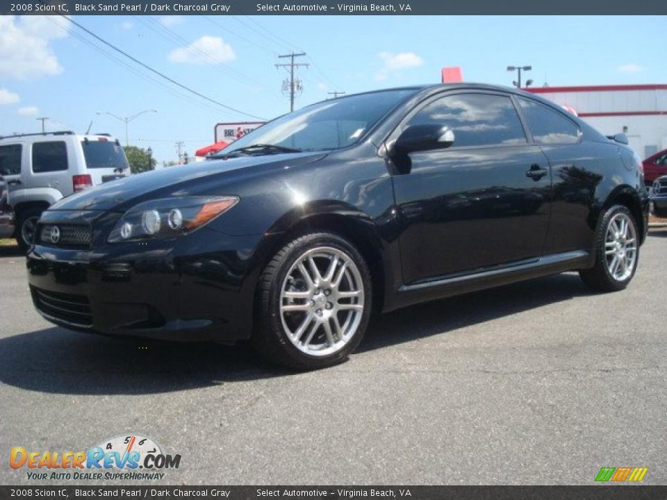 2008 Scion tC Black Sand Pearl / Dark Charcoal Gray Photo #2