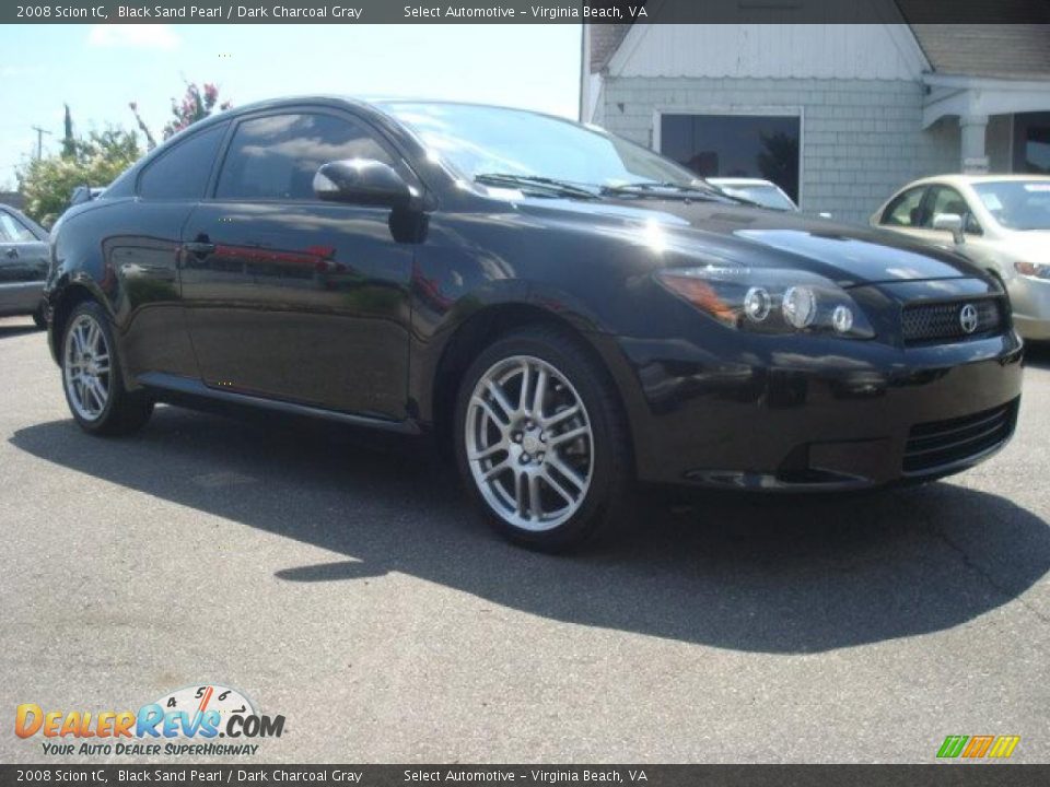2008 Scion tC Black Sand Pearl / Dark Charcoal Gray Photo #7