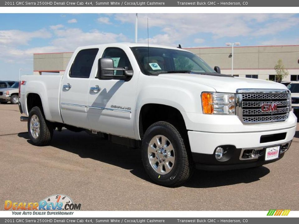 2011 GMC Sierra 2500HD Denali Crew Cab 4x4 Summit White / Cocoa/Light Cashmere Photo #1
