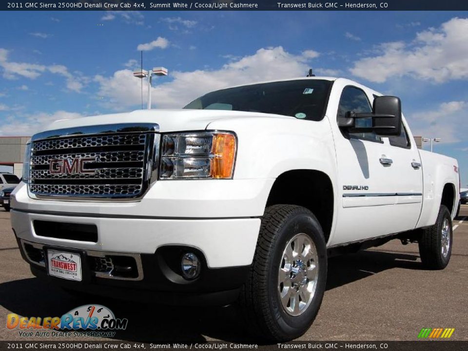 2011 GMC Sierra 2500HD Denali Crew Cab 4x4 Summit White / Cocoa/Light Cashmere Photo #4