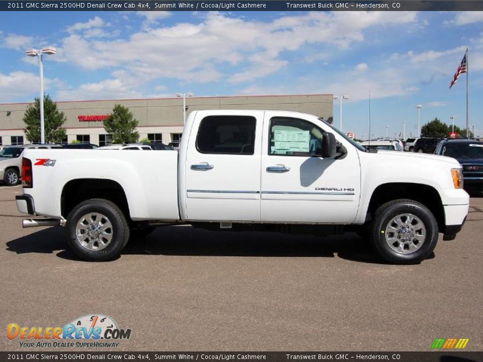 2011 GMC Sierra 2500HD Denali Crew Cab 4x4 Summit White / Cocoa/Light Cashmere Photo #10