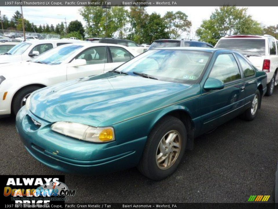 1997 Ford Thunderbird LX Coupe Pacific Green Metallic / Tan Photo #3