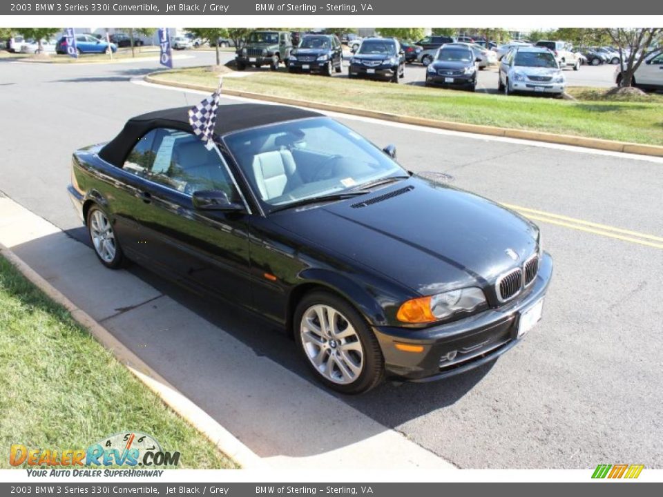 2003 BMW 3 Series 330i Convertible Jet Black / Grey Photo #8